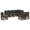 vidaXL Conjunto de Sof&aacute; de Jardim 8 unid. Cinzento vime PE
