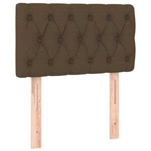 vidaXL Cabeceira de cama tecido 80x7x78/88 cm castanho