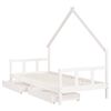 vidaXL Estrutura cama infantil c/ gavetas 90x200cm pinho maci&ccedil;o branco