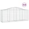 vidaXL Cestos gabi&atilde;o arqueados 18pcs 200x50x80/100cm ferro galvanizado