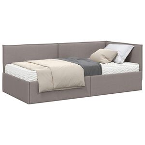 vidaXL Estrutura de Cama de Canto com Colch&atilde;o Manual 2 pcs Veludo