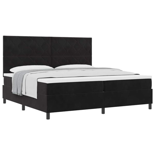 vidaXL Cama Box com colch&atilde;o com cabeceira Preto 200 x 200 cm tecido