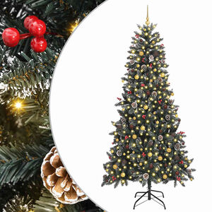 vidaXL &Aacute;rvore de Natal Artificial Verde 240 cm PVC, Pl&aacute;stico e A&ccedil;o