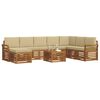 vidaXL Conjunto de Sof&aacute; Sectional com almofada 9 pcs Natural e Bege
