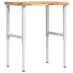 vidaXL Bancada retangular 80x60x(73-99,5) cm madeira de ac&aacute;cia maci&ccedil;a