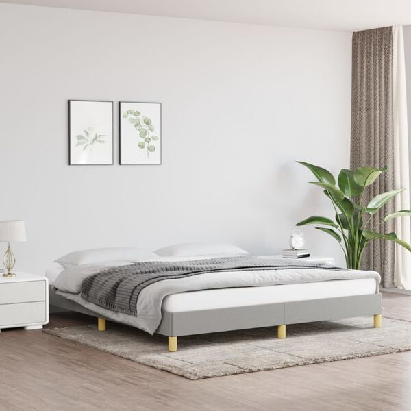 vidaXL Estrutura de cama sem colch&atilde;o 180x200 cm tecido cinzento-claro