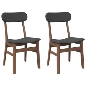 vidaXL Cadeiras de jantar com almofad&otilde;es 2 pcs madeira maci&ccedil;a castanho