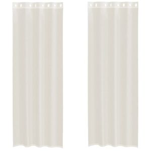 vidaXL Cortinas de voile com ilh&oacute;s 2 pcs creme 140x300 cm