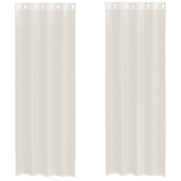 vidaXL Cortinas de voile com ilhós 2 pcs creme 140x300 cm