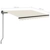 vidaXL Toldo retr&aacute;til autom&aacute;tico com postes 3,5x2,5 m cor creme