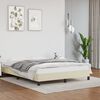 vidaXL Estrutura de cama 140x200 cm couro artificial cor creme