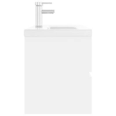 vidaXL Armário de lavatório c/ lavatório embutido contraplacado branco