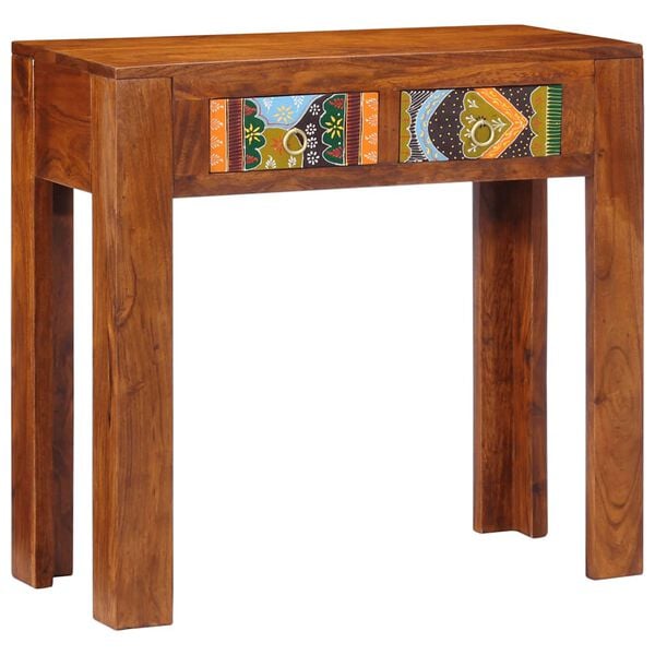 vidaXL Mesa de consola 80x35x75 cm Madeira maciça Acácia