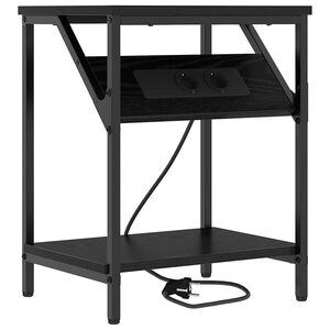 vidaXL Arm&aacute;rio de Cabeceira Carvalho Preto 38 x 30 x 48 cm