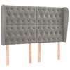 vidaXL Cabeceira de cama c/ abas veludo 147x23x118/128cm cinza-claro