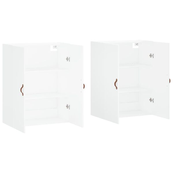 vidaXL Arm&aacute;rios de parede 2 pcs 69,5x34x90 cm branco