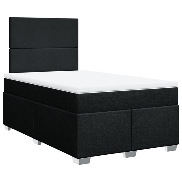vidaXL Cama boxspring com colch&atilde;o 120x190 cm tecido preto