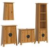 vidaXL 4 pcs conjunto m&oacute;veis p/ casa de banho madeira de pinho maci&ccedil;a