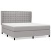 vidaXL Cama com molas/colch&atilde;o 160x200 cm tecido cinzento-claro
