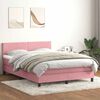 vidaXL Cama com molas/colch&atilde;o 140x210 cm veludo Rosa