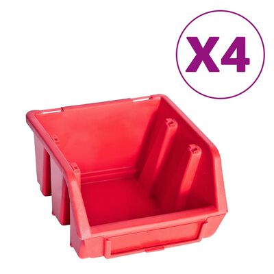 vidaXL 8 pcs kit caixas arrumação c/ painel parede vermelho e preto