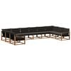 vidaXL Conjunto de Sof&aacute;s para Exterior 10 unid. Natural e Preto