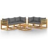 vidaXL 6 pcs conjunto lounge de jardim c/ almofad&otilde;es ac&aacute;cia maci&ccedil;a