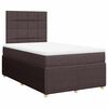 vidaXL Cama boxspring com colch&atilde;o 120x190 cm tecido castanho-escuro