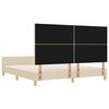 vidaXL Estrutura da Cama com cabeceira Creme 180 x 200 cm tecido