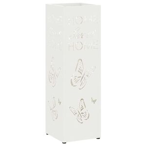 vidaXL Suporte para Guarda-chuva de chuva Branco 15,5 x 15,5 x 49 cm