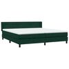 vidaXL Cama com molas/colch&atilde;o 180x210 cm veludo verde-escuro