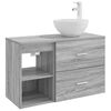 vidaXL Conjunto de M&oacute;veis para Banheiro 2 pcs Sonoma cinzento