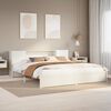 vidaXL Cama com estante sem colch&atilde;o 200x200 cm pinho maci&ccedil;o branco