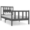 vidaXL Estrutura de cama solteiro 90x190 cm madeira maci&ccedil;a cinza