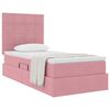 vidaXL Cama com arruma&ccedil;&atilde;o e colch&atilde;o Rosa 90 x 190 cm Veludo