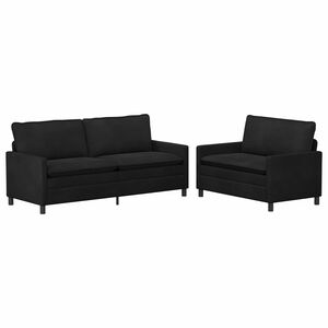 vidaXL Conjunto de Sof&aacute;s 2 unid. Preto Veludo