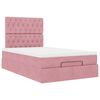 moldura de cama otomana vidaXL com colch&otilde;es rosa 120x190 cm Veludo