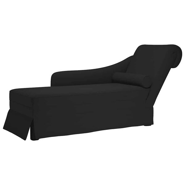 vidaXL Chaise lounge c/ reforço/apoio de braços direito veludo preto