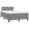 vidaXL Cama boxspring com colch&atilde;o 120x190 cm veludo cinzento-claro