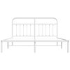 vidaXL Estrutura de cama com cabeceira 160x200 cm metal branco