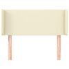vidaXL Cabeceira de cama c/ abas couro artificial 93x16x78/88 cm creme