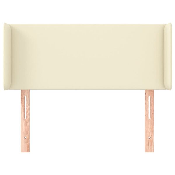 vidaXL Cabeceira de cama c/ abas couro artificial 93x16x78/88 cm creme