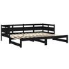 vidaXL Sof&aacute;-cama de puxar pinho maci&ccedil;o preto 2x(80x200) cm