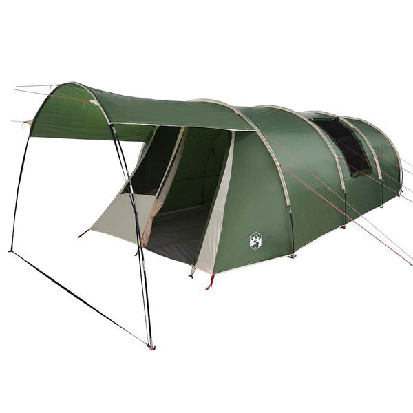 vidaXL Tenda t&uacute;nel com telhado Verde e Branco 740 x 370 x 220 cm