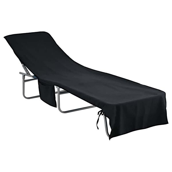 vidaXL Toalhas para Espreguiçadeira 2 pcs Preto 210 x 75 cm