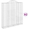 vidaXL Cestos gabi&atilde;o arqueados 2pcs 200x30x200/220cm ferro galvanizado