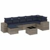 vidaXL Conjunto de sof&aacute; de jardim com 8 pe&ccedil;as e almofadas em rattan sint&eacute;tico cinza