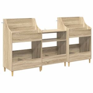 vidaXL Conjunto de Prateleiras para M&iacute;dia 3 unid. Carvalho Sonoma