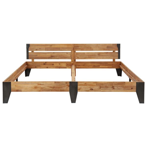 vidaXL Estrutura de cama 180x200 cm ac&aacute;cia maci&ccedil;a acabamento escovado