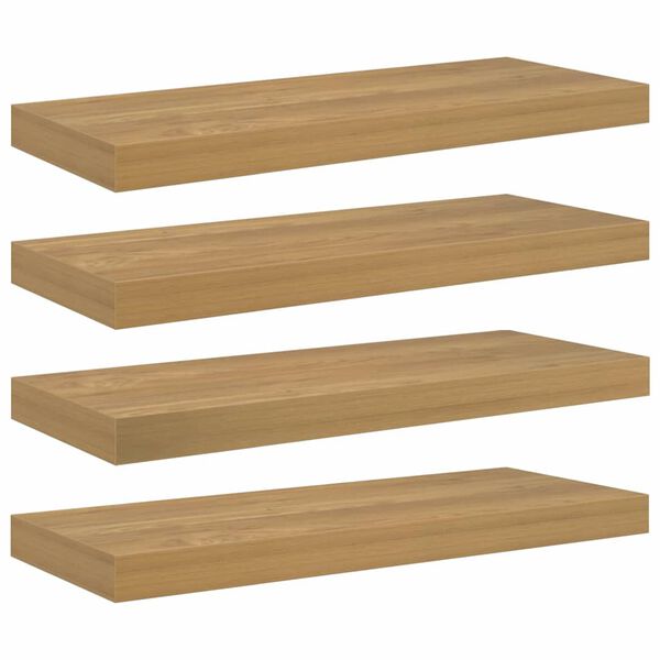 vidaXL Prateleira de Parede 4 pcs Castanho 50 x 23 x 4 cm